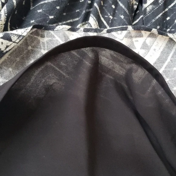 Alice + Olivia navy blue & cream summer dress w weighted lining - Picture 8 of 10